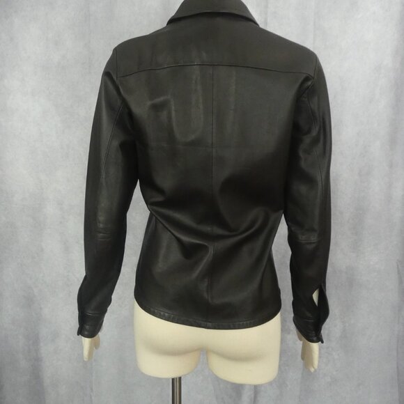 Vintage Banana Republic Brown Leather Shirt with cuffs - Picture 2 of 4